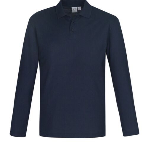 Biz Mens Long Sleeve Crew Polo Thumbnail