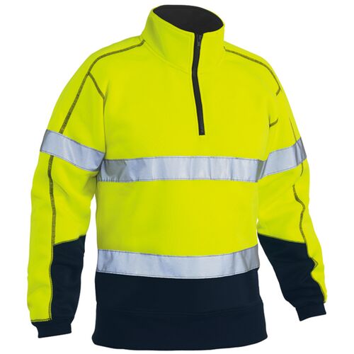 Bisley Taped Hi Vis 1/4 Zip Fleece Pullover Thumbnail