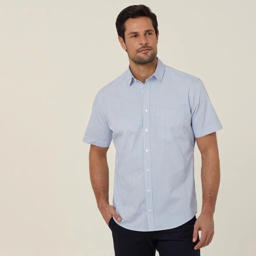 NNT Avignon Fine Block Stripe Stretch Short Sleeve Shirt Thumbnail