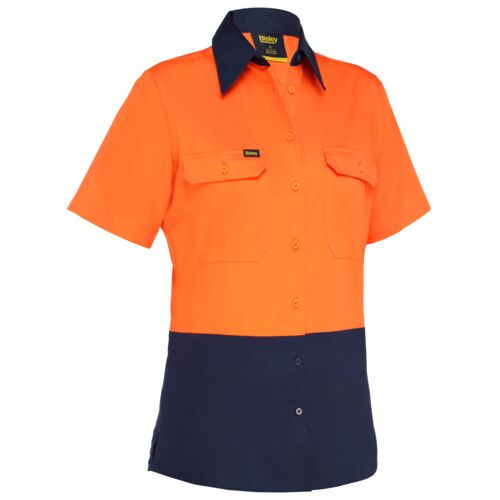 Bisley Womens Cool Lightweight Hi Vis Drill Shirt Thumbnail