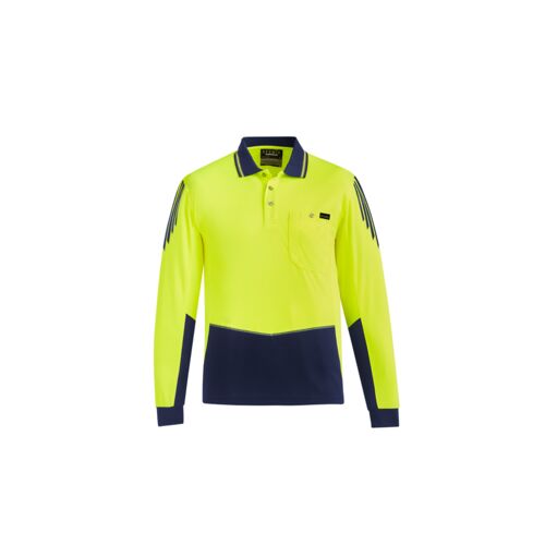 Syzmik Mens Hi Vis Flux Long Sleeve Polo Thumbnail