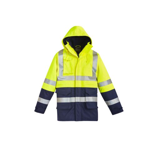 Syzmik Mens Orange Flame Arc Rated Antistatic Waterproof Jacket Thumbnail