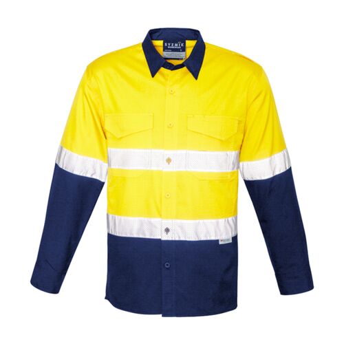 Syzmik Mens Rugged Cooling Hi Vis Taped Long Sleeve Shirt Thumbnail
