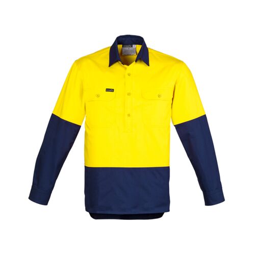 Syzmik Mens Hi Vis Closed Front Longsleeve Shirt Thumbnail