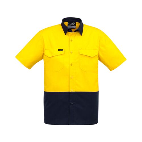 Syzmik Mens Rugged Cooling Hi Vis Short Sleeve Shirt Thumbnail