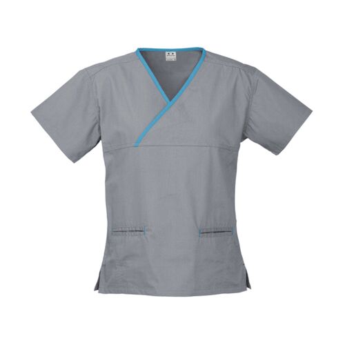 Biz Care Womens Contrast Crossover Scrub Top Thumbnail