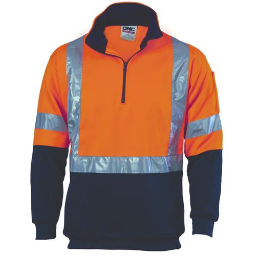 DNC HiVis 1/2 Zip Fleecy with ‘X’ Back & additional Tape on Tail Thumbnail